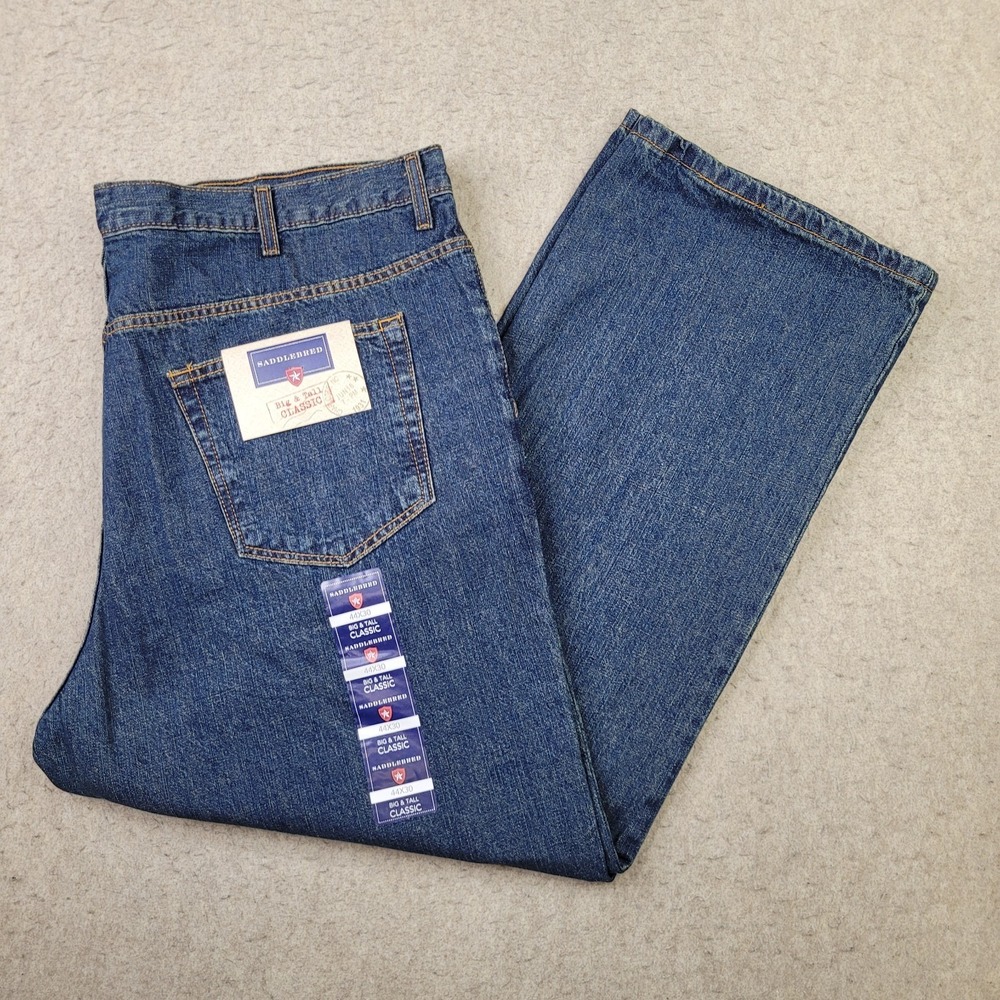 Saddlebred Big & Tall Classic Fit Jeans Mens 44x30 Blue 100% Cotton NEW
